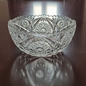 Vintage Sawtooth Crystal Bowl